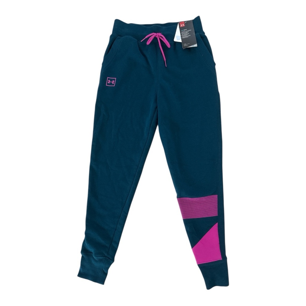Under Armour Youth Girls Fleece Jogger Sweatpants Coldgear Turquoise Medium NEW